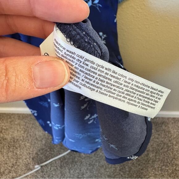 Eloquii Blue Floral Peplum Midi Dress Womens 20 Long Sleeve Modest Casual Boho - Picture 4 of 8